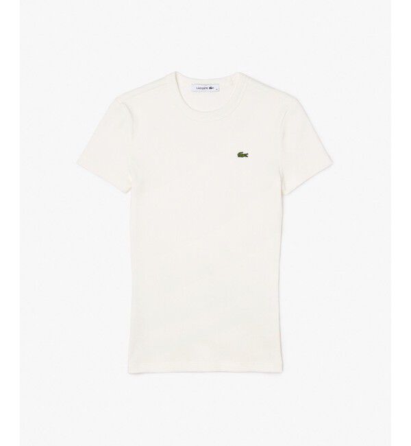LACOSTE「タイトフィットリブニットTシャツ」|シャツ・ブラウス|