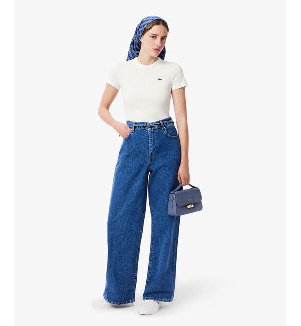 LACOSTE「タイトフィットリブニットTシャツ」|シャツ・ブラウス|