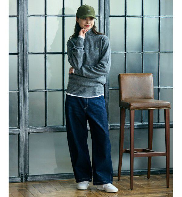 LACOSTE「ハイネックハーフジップ ウールニットセーター」|ニット・セーター|