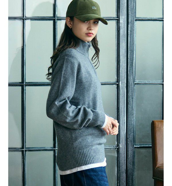 LACOSTE「ハイネックハーフジップ ウールニットセーター」|ニット・セーター|