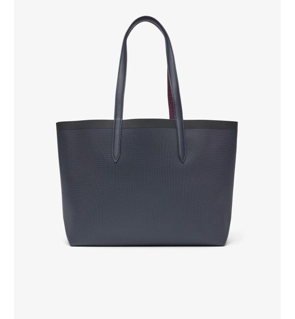 LACOSTE「アンナシーズナル クロック&times;鹿の子リバーシブルトートバッグ / ブラック&times;ワインレッド」|トートバッグ|