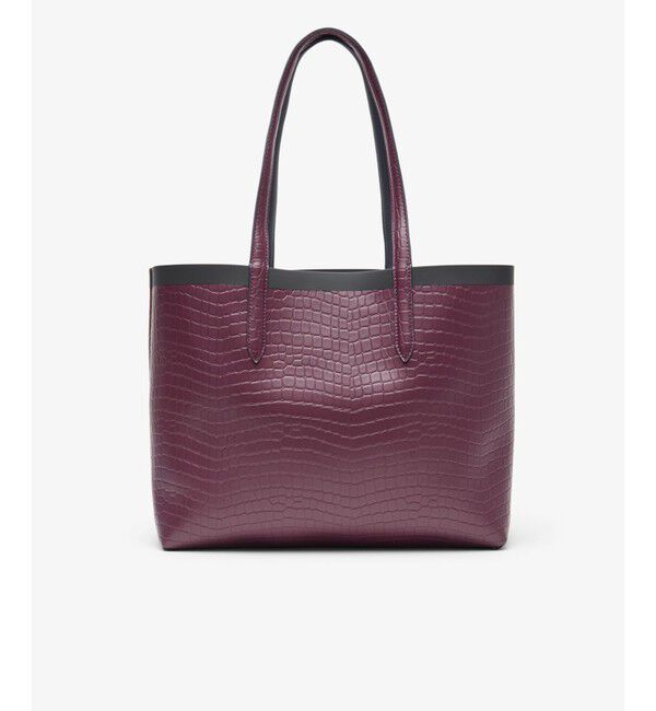 LACOSTE「アンナシーズナル クロック&times;鹿の子リバーシブルトートバッグ / ブラック&times;ワインレッド」|トートバッグ|