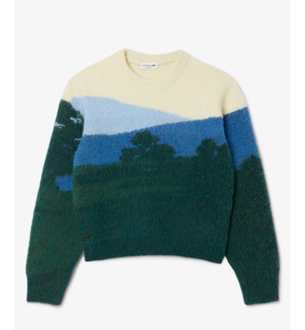 LACOSTE「ナイロン&times;ウール&times;アルパカ シャンタコランドスケープ ジャカードニットセーター」|ニット・セーター|