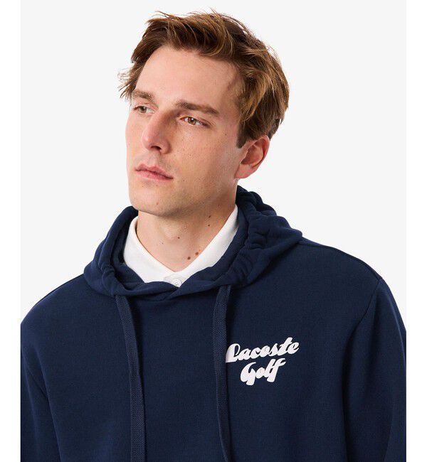 LACOSTE「プレイヤーバックプリントスウェットフーディー」|パーカー|