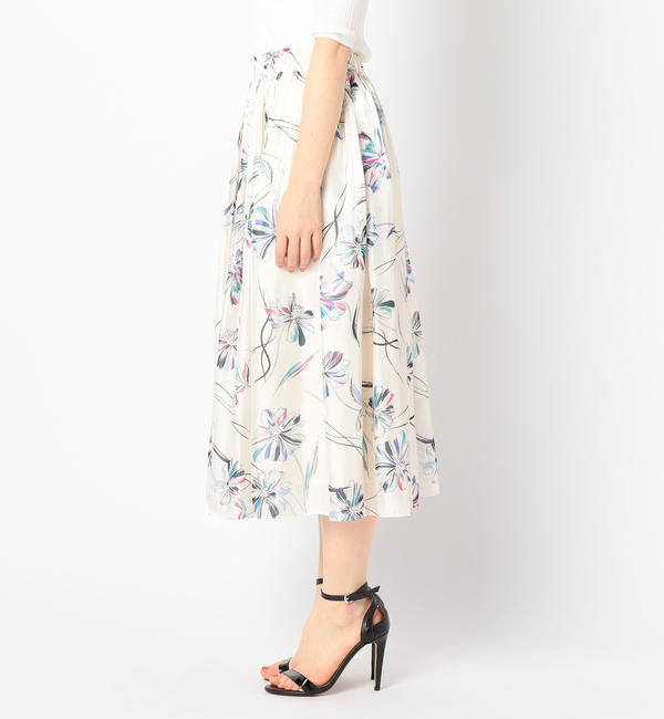 NOLLEY'S sophi「【吉高由里子さんドラマ着用】フラワーパールサテンギャザースカート」|スカート|