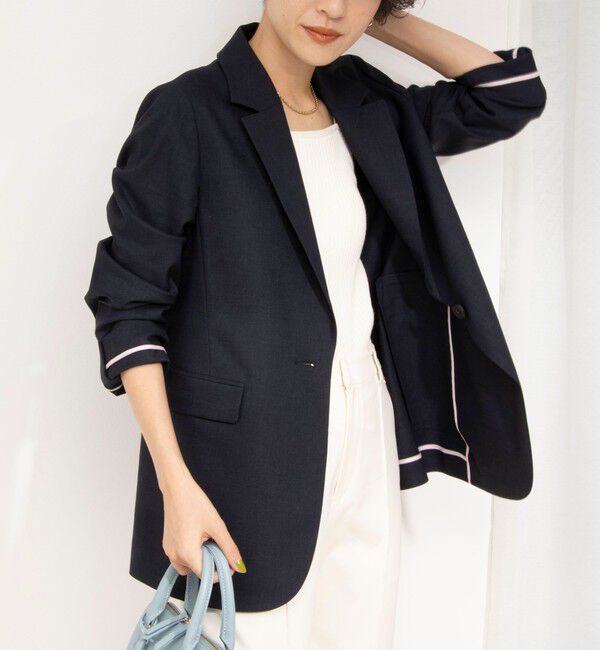 NOLLEY'S「《セットアップ対応》ウォッシャブル麻混ストレッチテーラードジャケット」|テーラードジャケット|