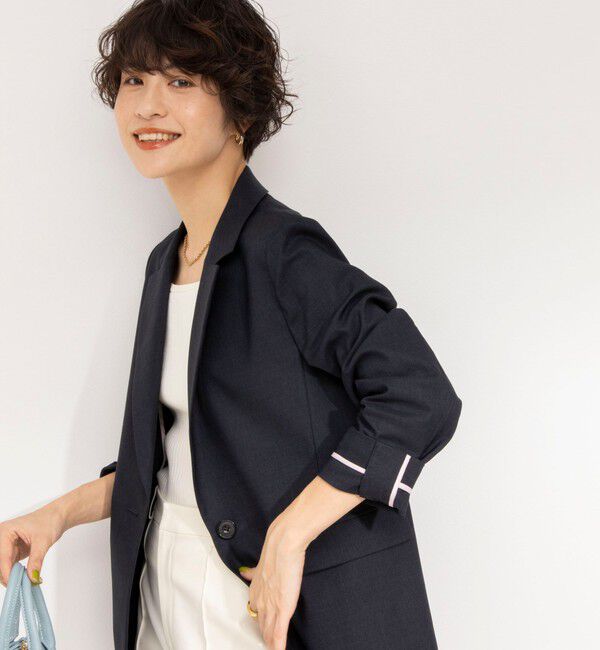 NOLLEY'S「《セットアップ対応》ウォッシャブル麻混ストレッチテーラードジャケット」|テーラードジャケット|