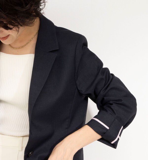 NOLLEY'S「《セットアップ対応》ウォッシャブル麻混ストレッチテーラードジャケット」|テーラードジャケット|