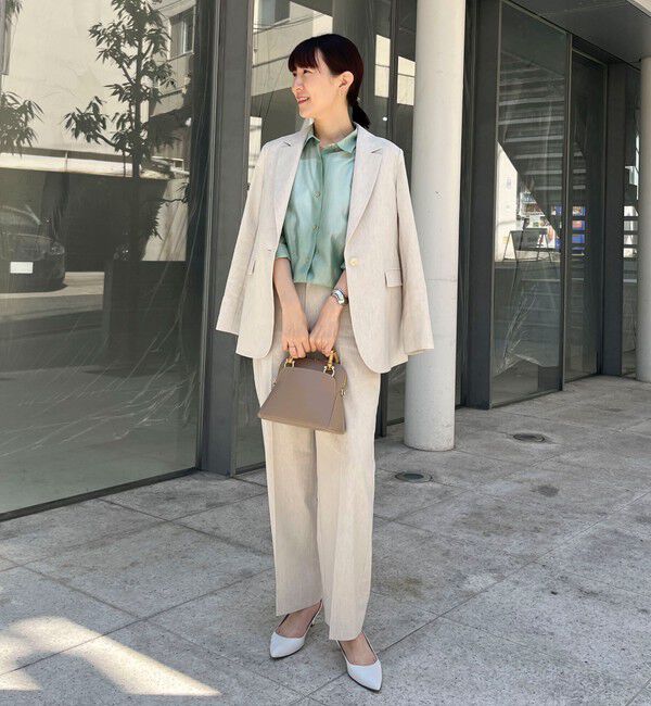 NOLLEY'S「《セットアップ対応》ウォッシャブル麻混ストレッチテーラードジャケット」|テーラードジャケット|