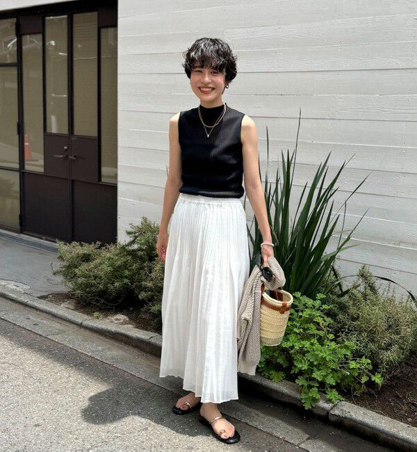 NOLLEY'S「《手洗い可能》《アンサンブル対応》シアーリブノースリーブプルオーバーニット」|ニット・セーター|