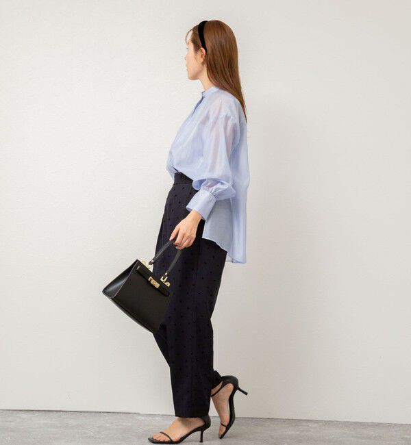 NOLLEY'S「バンドカラーシアーブラウス」|シャツ・ブラウス|