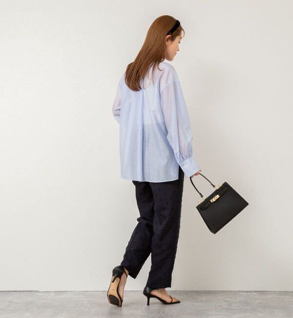 NOLLEY'S「バンドカラーシアーブラウス」|シャツ・ブラウス|