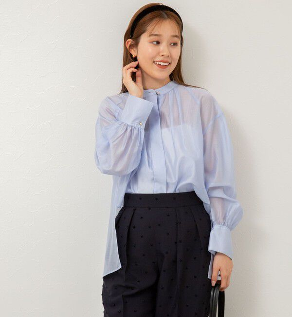 NOLLEY'S「バンドカラーシアーブラウス」|シャツ・ブラウス|