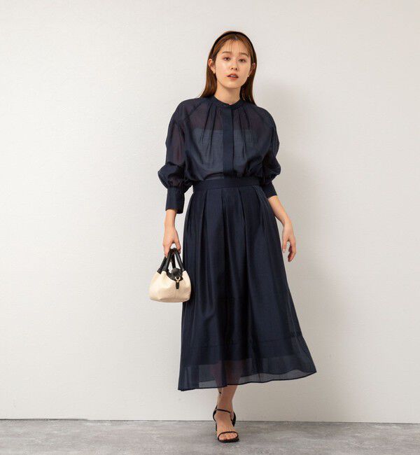 NOLLEY'S「バンドカラーシアーブラウス」|シャツ・ブラウス|