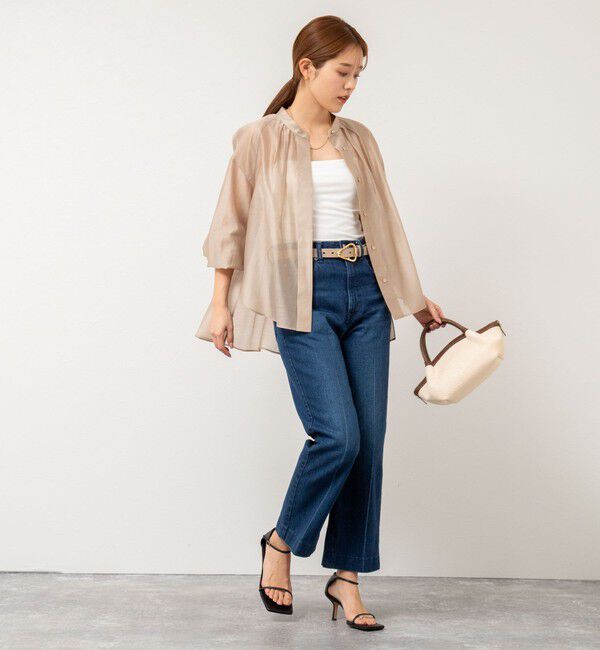 NOLLEY'S「バンドカラーシアーブラウス」|シャツ・ブラウス|