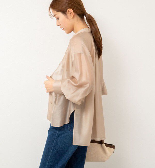 NOLLEY'S「バンドカラーシアーブラウス」|シャツ・ブラウス|