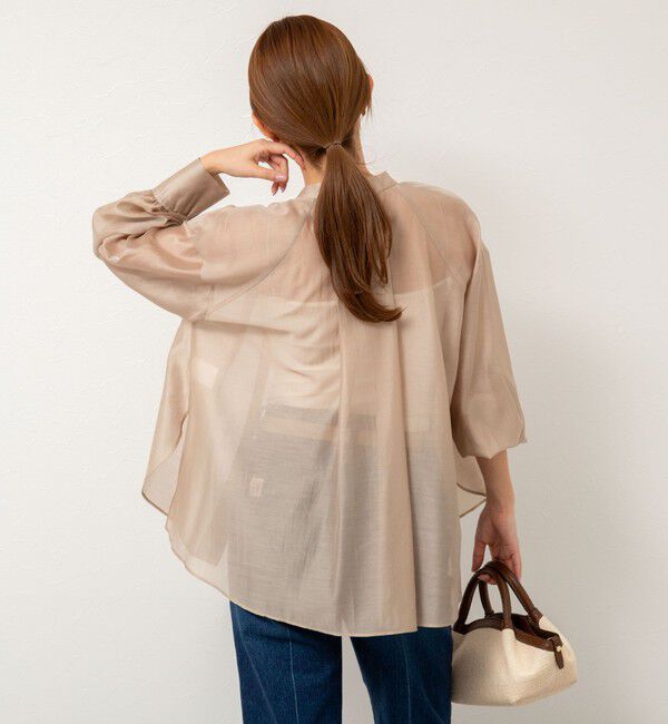 NOLLEY'S「バンドカラーシアーブラウス」|シャツ・ブラウス|