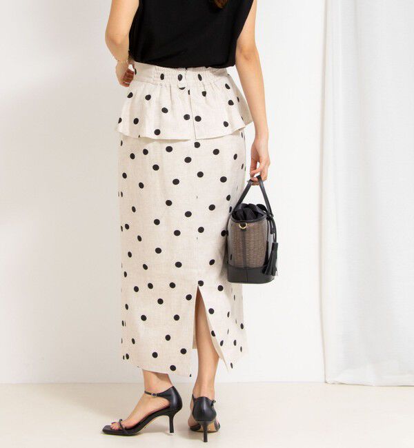 NOLLEY'S「ドットプリントタイトミディスカート」|タイト|