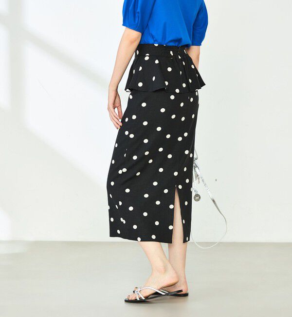 NOLLEY'S「ドットプリントタイトミディスカート」|タイト|