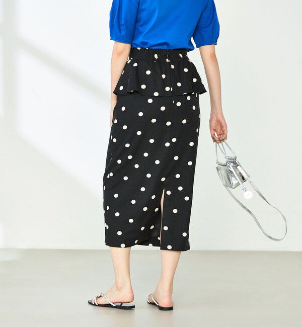 NOLLEY'S「ドットプリントタイトミディスカート」|タイト|