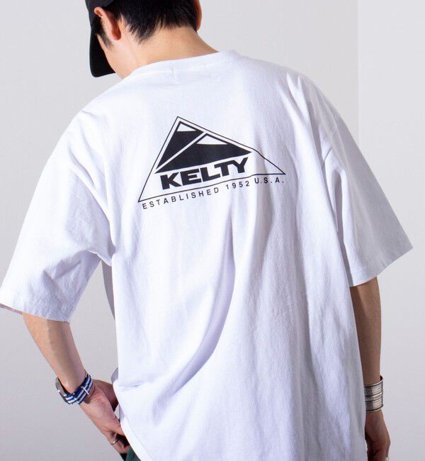 GLOSTER「【KELTY&times;GLOSTER】別注  ケルティワンポイントワッペン バックプリントTシャツ」|Tシャツ・カットソー|