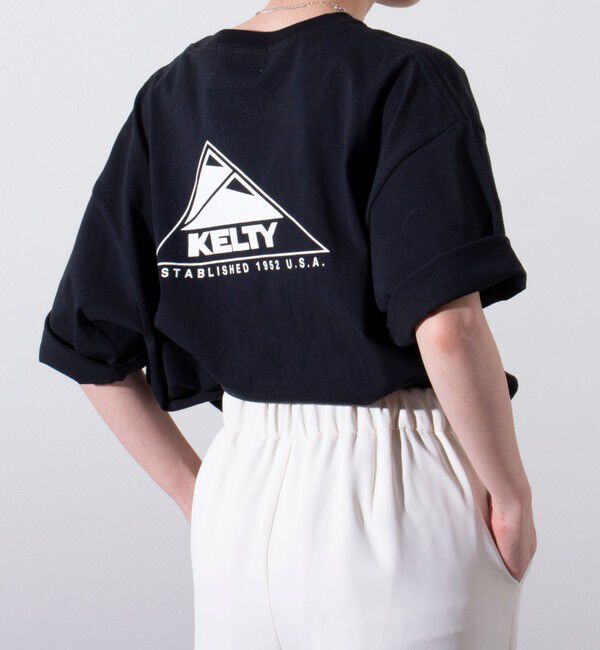 GLOSTER「【KELTY&times;GLOSTER】別注  ケルティワンポイントワッペン バックプリントTシャツ」|Tシャツ・カットソー|