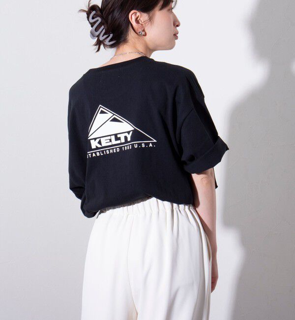 GLOSTER「【KELTY&times;GLOSTER】別注  ケルティワンポイントワッペン バックプリントTシャツ」|Tシャツ・カットソー|