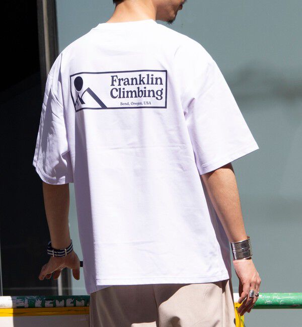 GLOSTER「【Franklin Climbing】FLEX TECH グラフィックバックプリント 半袖Tシャツ」|Tシャツ・カットソー|ホワイト
