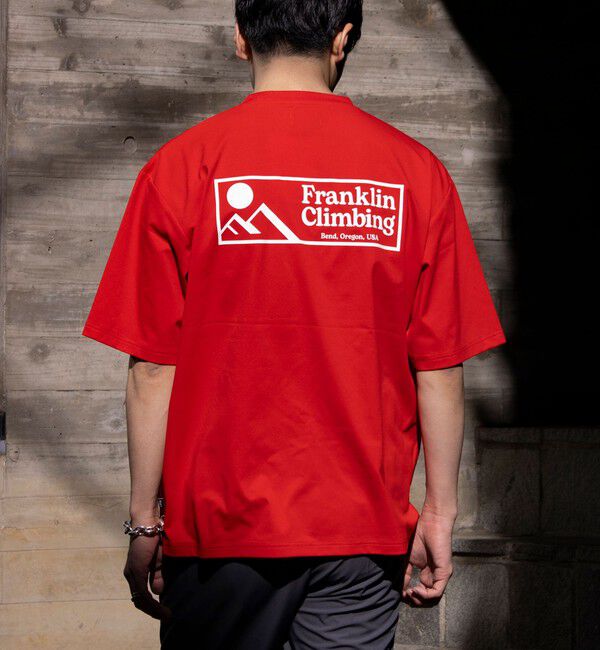 GLOSTER「【Franklin Climbing】FLEX TECH グラフィックバックプリント 半袖Tシャツ」|Tシャツ・カットソー|レッド