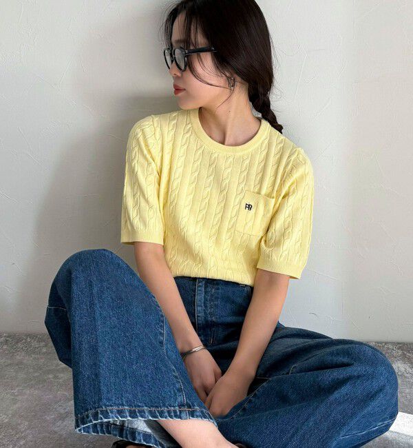 fredy emue「FR刺繍ケーブル柄ポケ付きプルオーバー」|ニット・セーター|