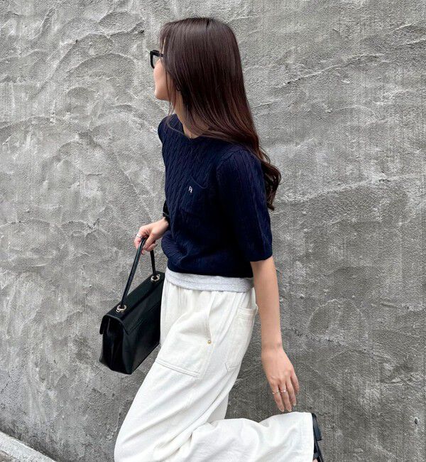 fredy emue「FR刺繍ケーブル柄ポケ付きプルオーバー」|ニット・セーター|