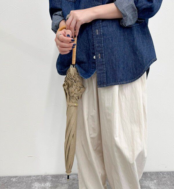 fredy emue「【UVカット/晴雨兼用】フリルロングUVカット傘」|傘|