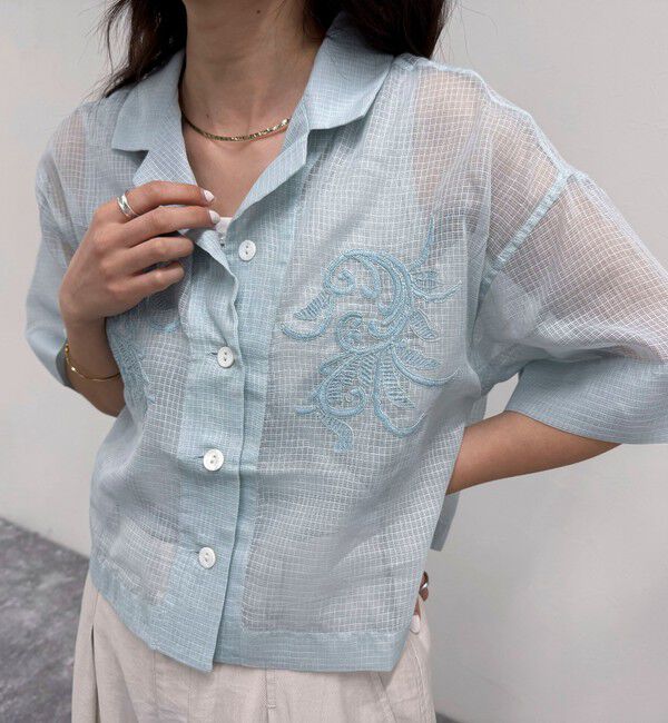 fredy emue「ハンド刺繍ショートシャツ」|シャツ・ブラウス|