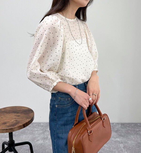 fredy emue「ドットボリューム袖ブラウス」|シャツ・ブラウス|