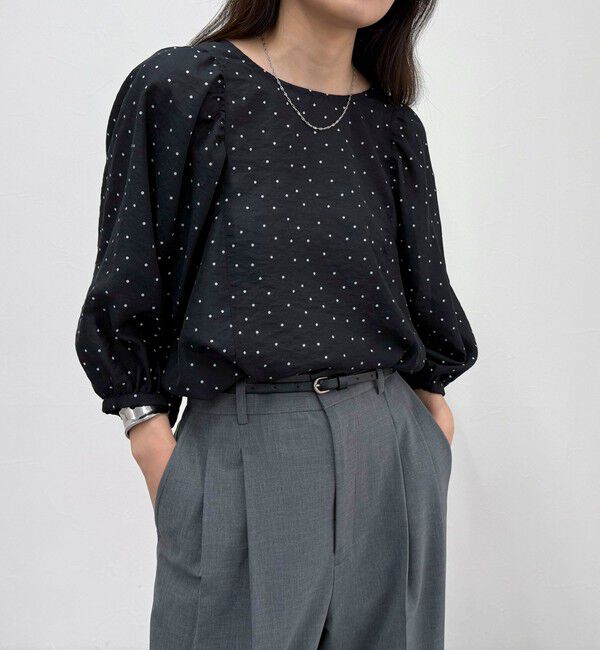 fredy emue「ドットボリューム袖ブラウス」|シャツ・ブラウス|