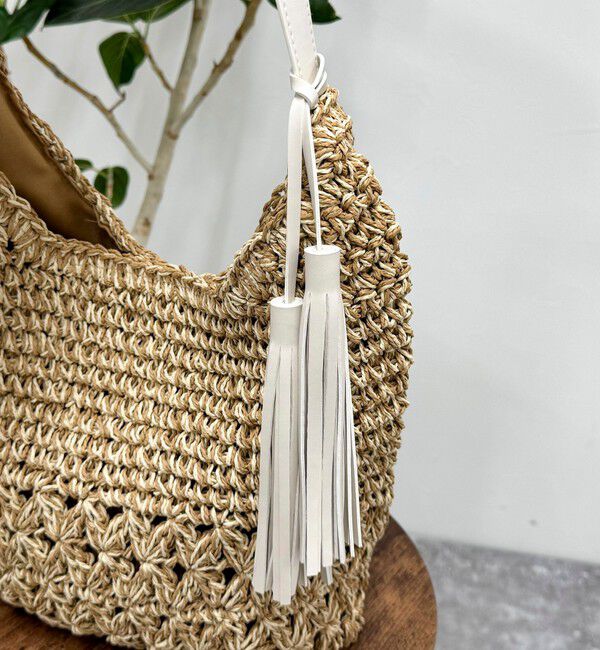 fredy emue「MIXペーパー柄編みワンハンドルバッグ」|かごバッグ|