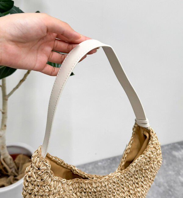 fredy emue「MIXペーパー柄編みワンハンドルバッグ」|かごバッグ|