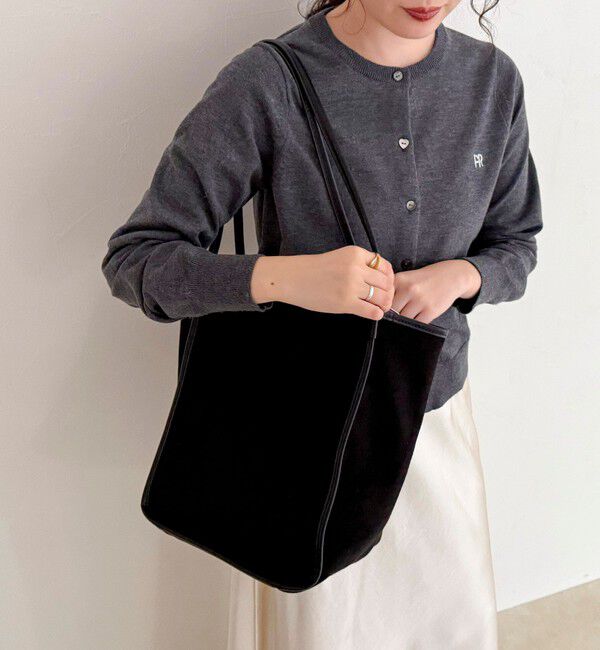 fredy emue「【VELETTO /ベロット】パイピングスエードトートポーチ付バッグ」|トートバッグ|ブラック