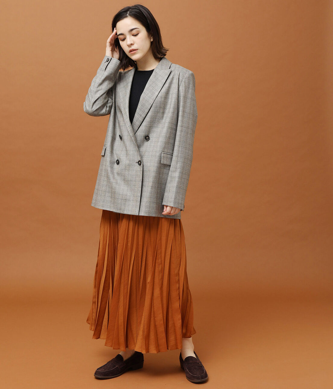 SALON adam et rope'「チェックダブルジャケット」|テーラードジャケット|