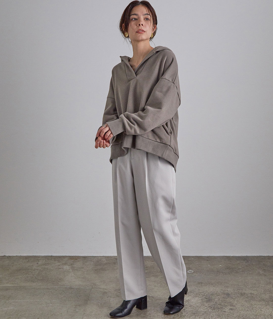 SALON adam et rope'「スキッパー裏毛フードパーカー」|パーカー|