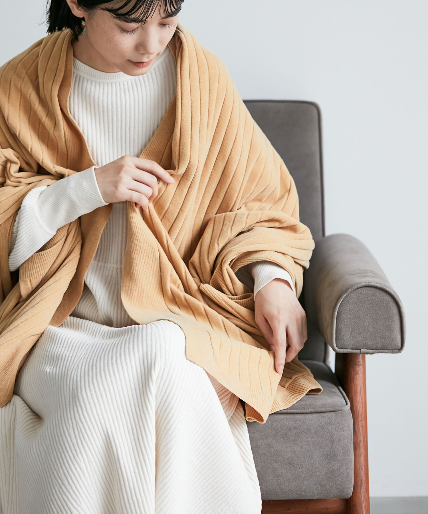 SALON adam et rope'「【極上の肌ざわり】ブランケット -CreamyCotton /クリーミーコットン-」|マフラー|ベージュ(27)