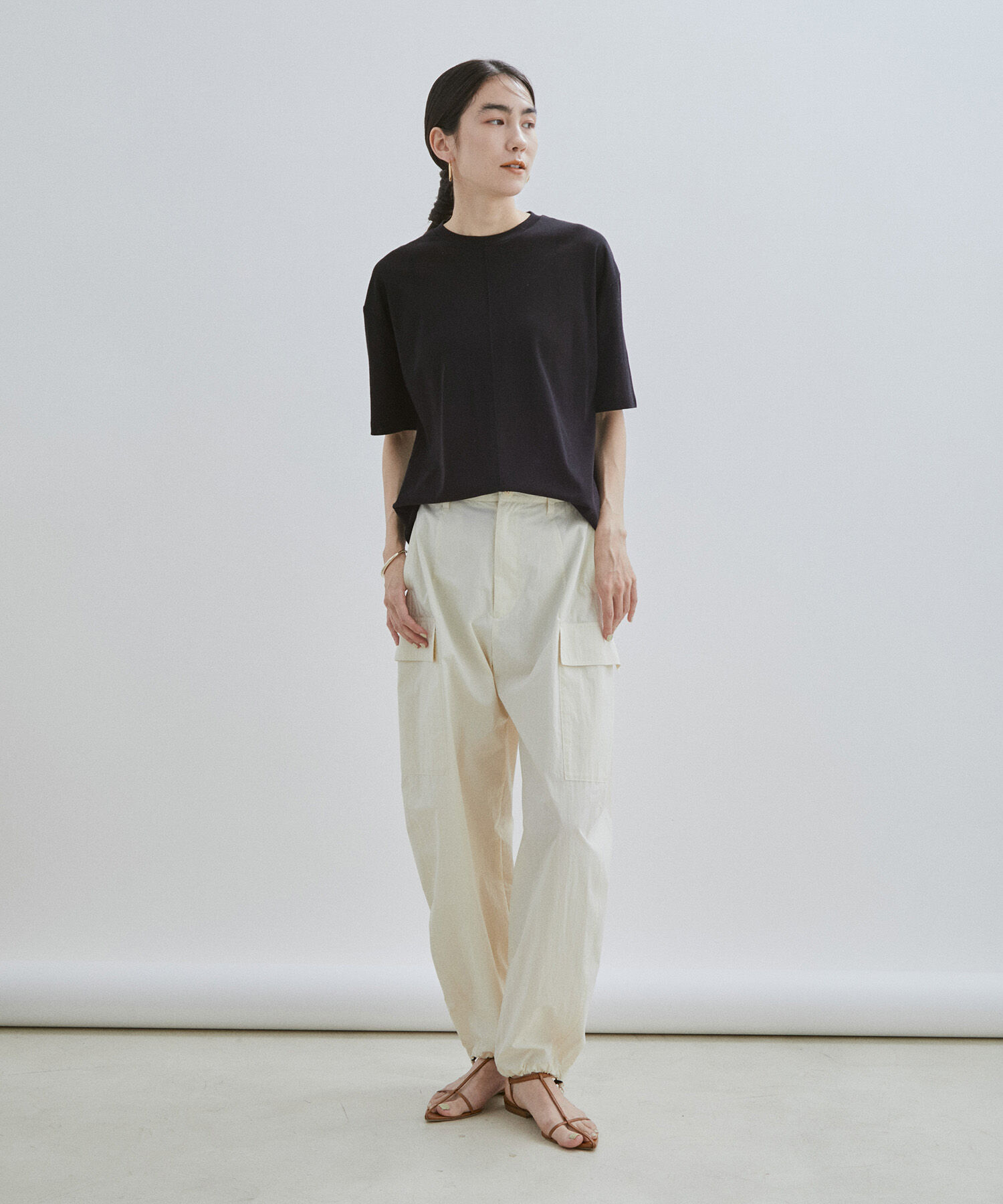 SALON adam et rope'「【WEB限定】【接触冷感・吸水速乾】バックスリットシアーTシャツ」|Tシャツ・カットソー|