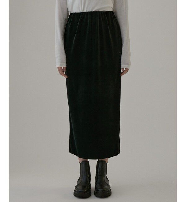 SALON adam et rope'「ベロアロングスリットタイトスカート【セットアップ対応・洗える】」|スカート|