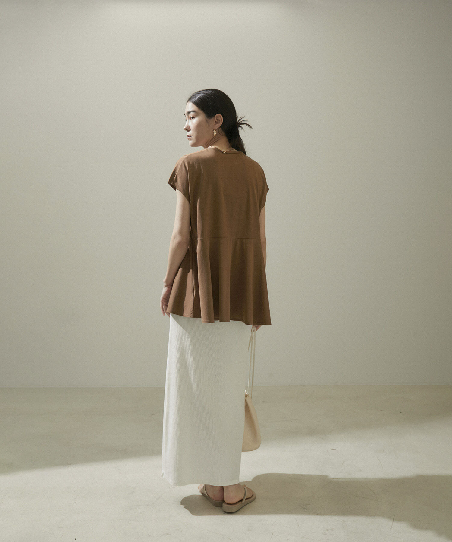 SALON adam et rope'「【WEB限定】フレンチスリーブペプラムTシャツ」|Tシャツ・カットソー|