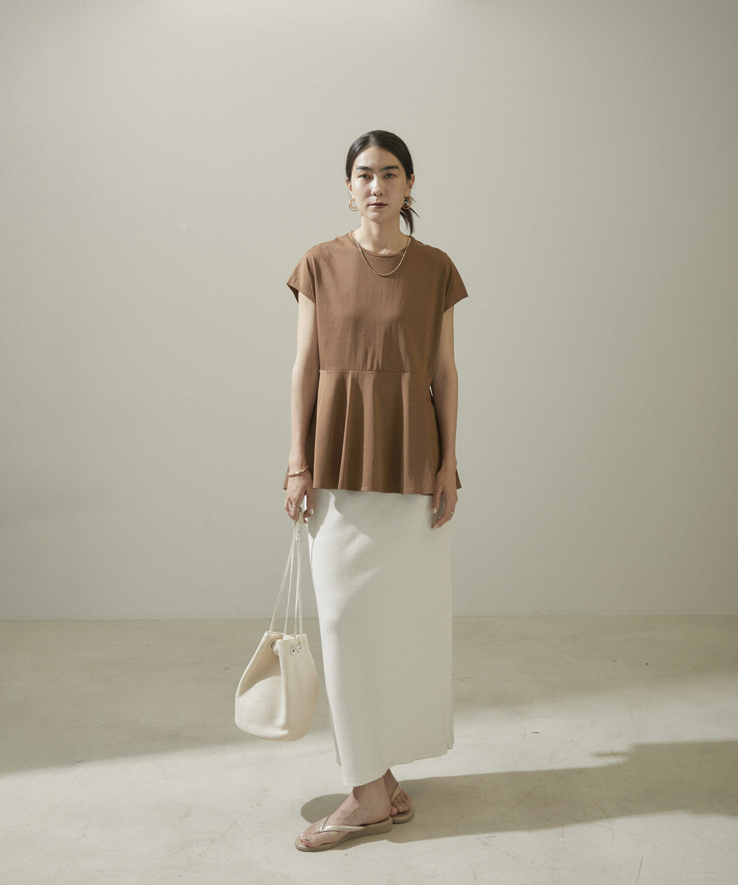 SALON adam et rope'「【WEB限定】フレンチスリーブペプラムTシャツ」|Tシャツ・カットソー|