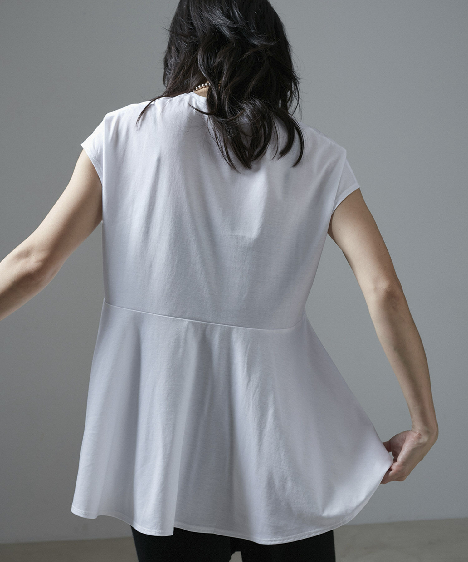 SALON adam et rope'「【WEB限定】フレンチスリーブペプラムTシャツ」|Tシャツ・カットソー|