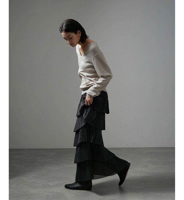 SALON adam et rope'「ストラータティアードプリーツスカート」|スカート|