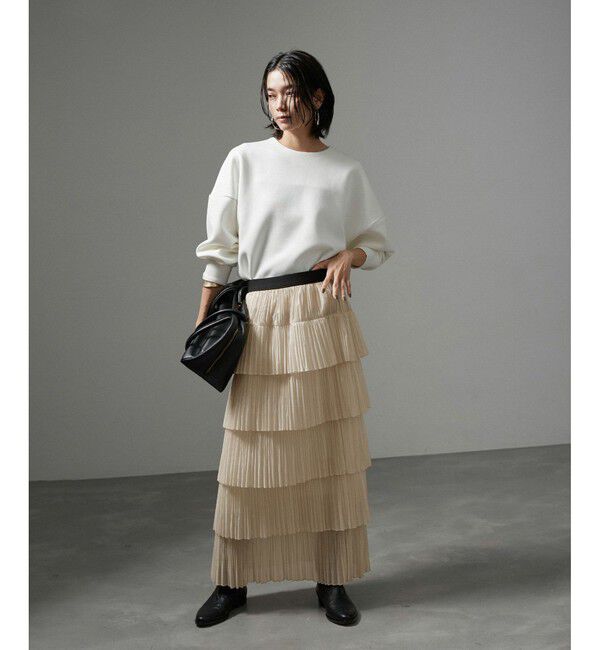 SALON adam et rope'「ストラータティアードプリーツスカート」|スカート|