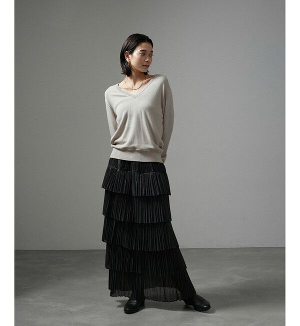SALON adam et rope'「ストラータティアードプリーツスカート」|スカート|