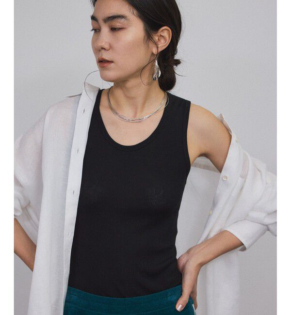 SALON adam et rope'「Hug Silk ラウンドネックタンクトップ」|タンクトップ|クロメイン